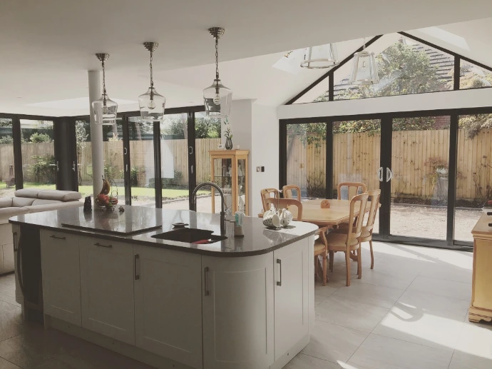an extension of a house which allowed an open plan kitchen