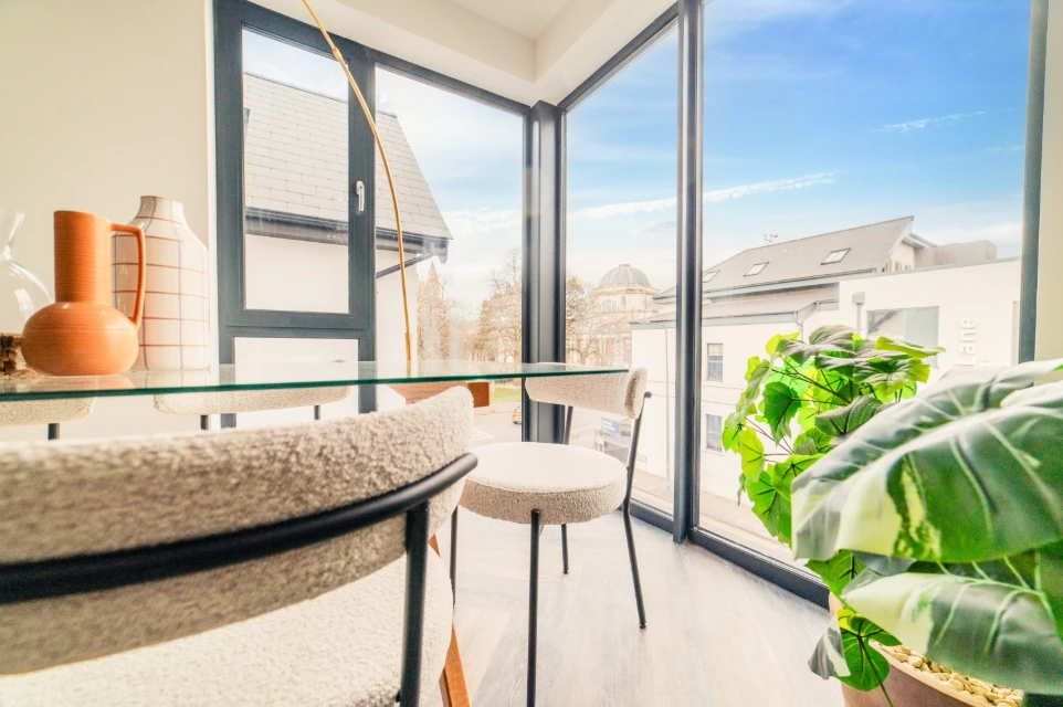 Balcony view from luxury apartment in Cardiff residential conversion