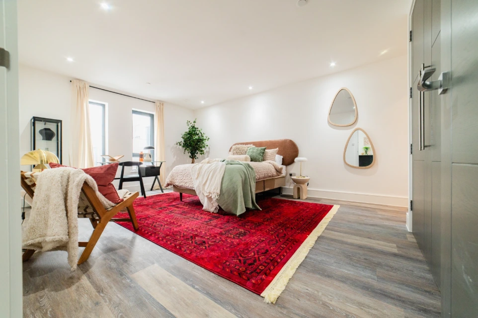 Luxury bedroom interior – Cardiff apartment renovation and conversion project